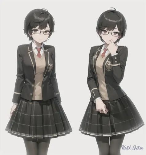 twins with short black hair and glasses