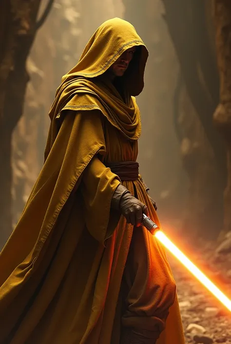 A Bith Jedi with a lightsaber that appears to be a golden snake