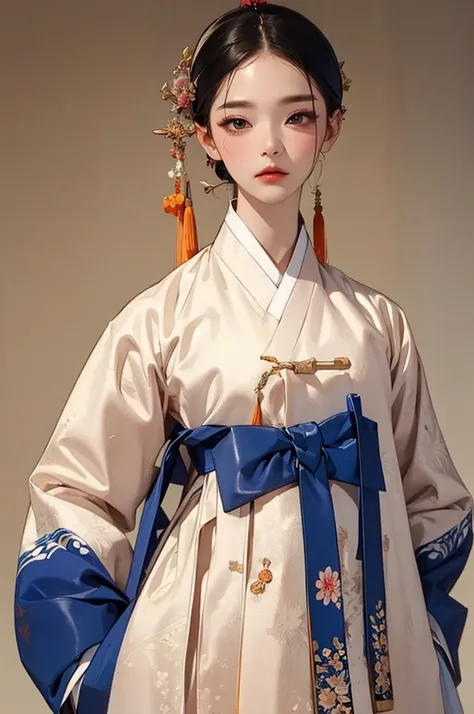 one person 16th century korean woman, hanbok, traditional korean clothing, portrait, upper body, sexy beauty, seductive, mature,...