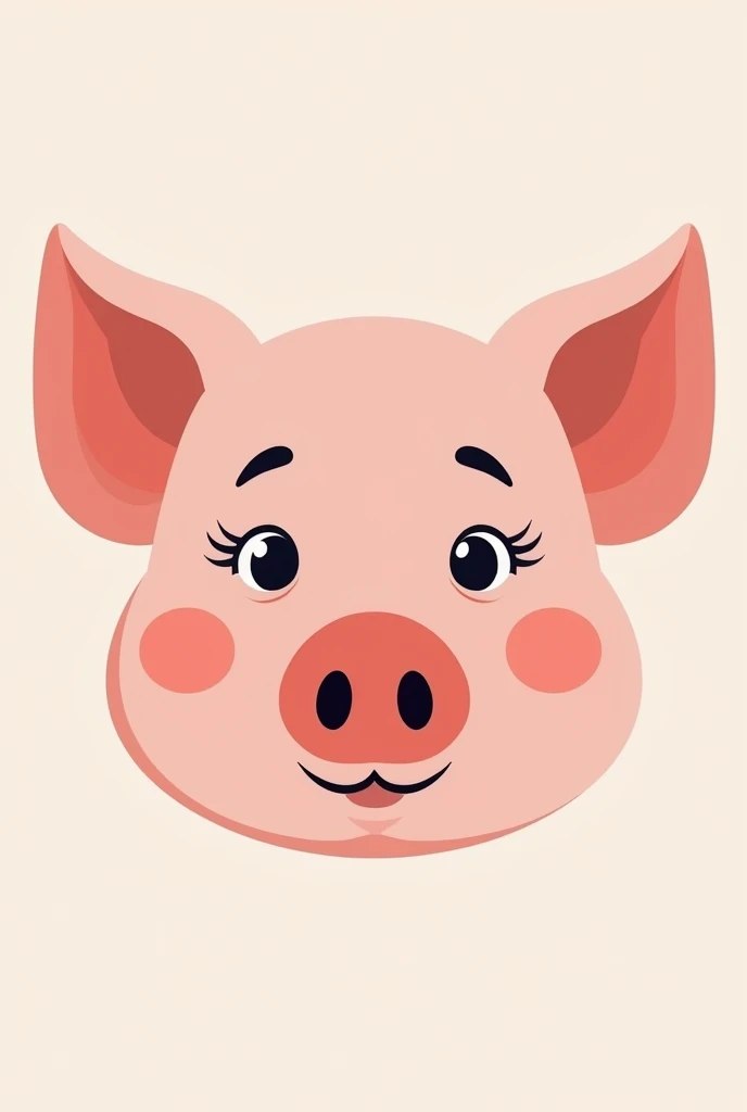 Create a vector style image of a pigs face 
