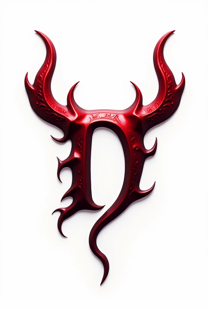 (logo design) sexy evil logo, a sexual striking red letter D, adorned with sharp, menacing demon horns, and a sinuous tail extending from the base, dynamic and bold, emphasizing a dark theme, glossy finish, high-resolution, creating an impression of sexual...