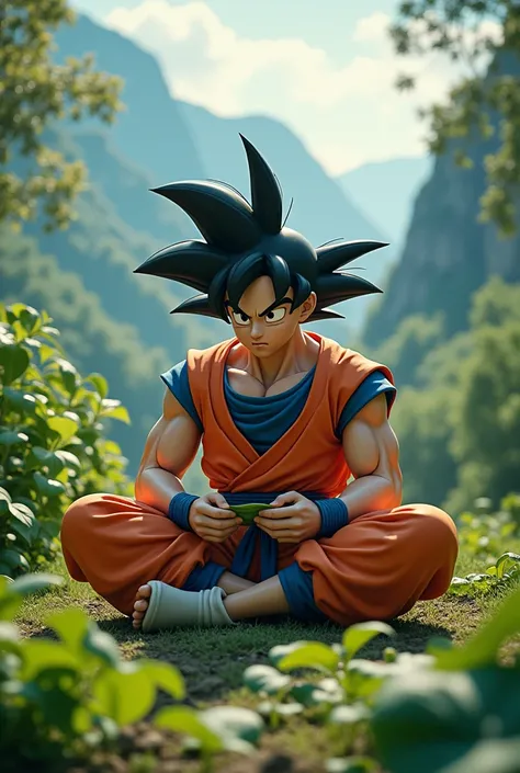 Goku rolling coca leaves
