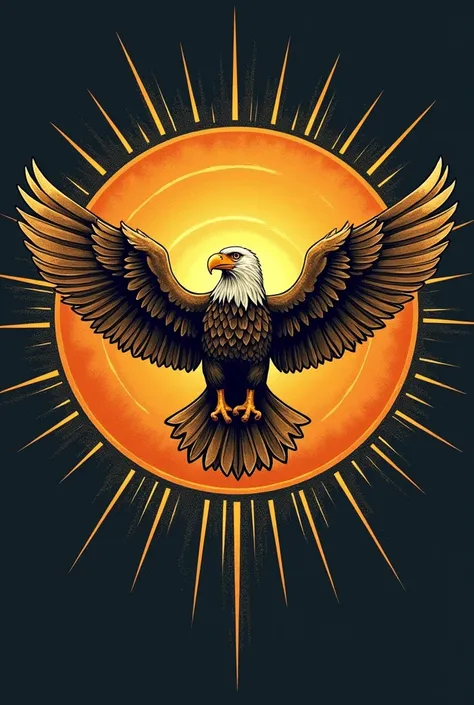 do it again but simpler, that rays come out from the wings of the eagle. In a round and flat symbol