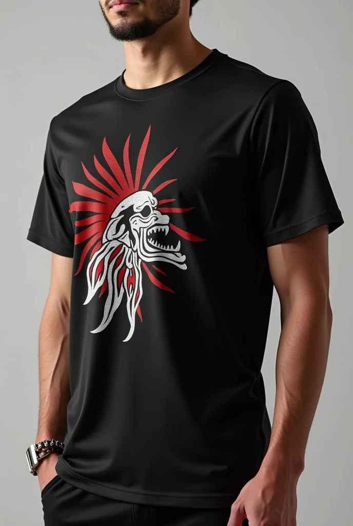 Native Sports T-shirt Black Color, white, red 