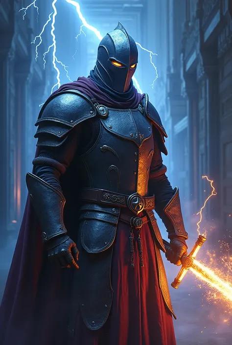 a medieval warrior with electrical powers