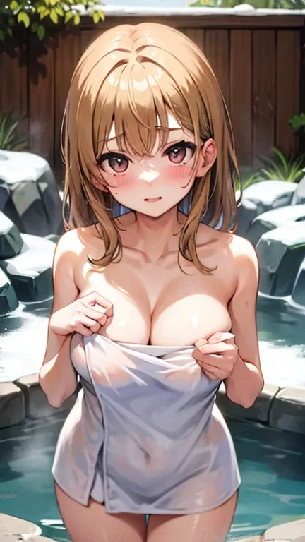 tits、towel、hot spring