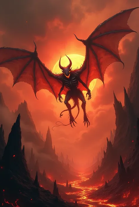 A fire bat, in hell 
