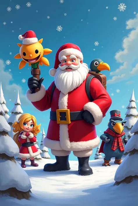 do a reinterpretation of the work Santa Seia by exchanging the people in the work for characters from the game Brawstars
