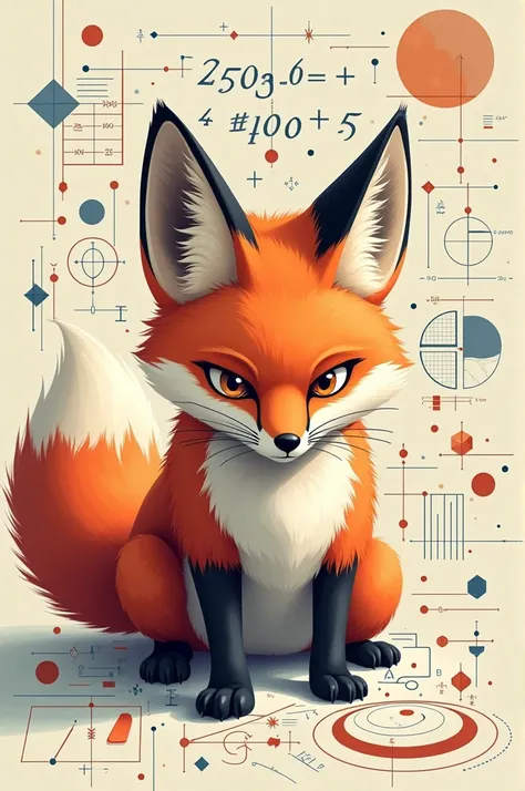 Create a poster with the phrase "With the precision of a fox, let&#39;s solve each equation!"