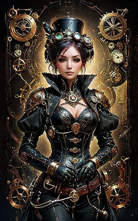 a close up of a woman wearing a steam punk costume, portrait of lady mechanika, digital steampunk art, high quality steampunk art, steampunk digital art, steampunk art, steampunk beautiful anime woman, steampunk fantasy style, steampunk cyberpunk, a steamp...