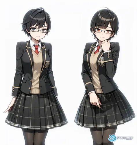 twins with short black hair and glasses