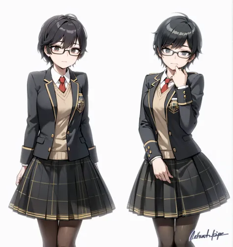 twins with short black hair and glasses