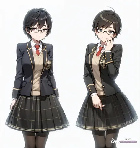 twins with short black hair and glasses