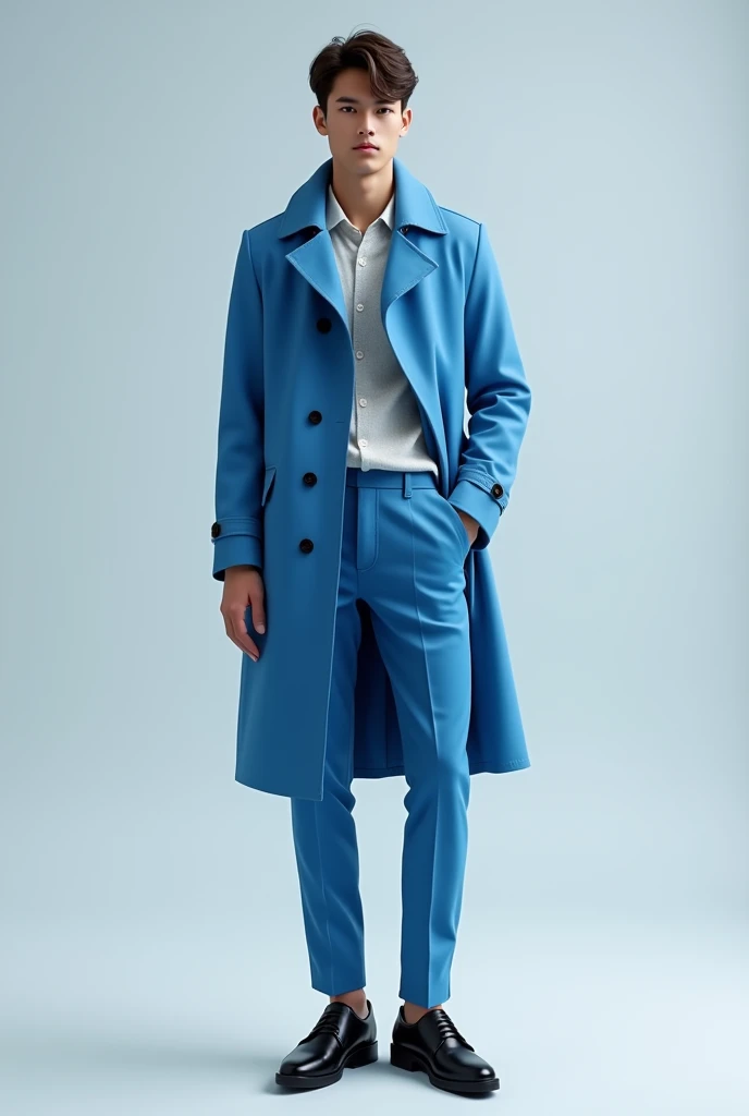 Ek ladka sky blue coat pant me ho black juta