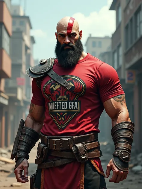 Kratos wearing the shirt of the independent athletic club -v3-