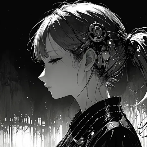 Harry Clarke Style,(Ashley Wood Style:1.4), (double exposure:1.4)、Hatsune Miku