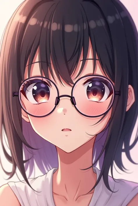 Anime facial cum glasses 