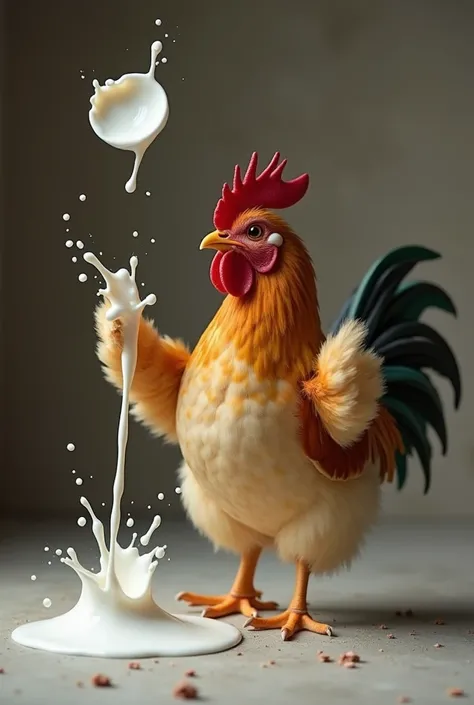 Cock throwing milk