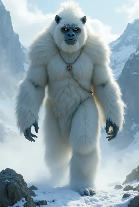 Create a humanoid yeti woman 