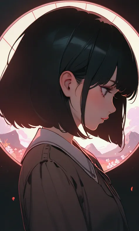 アニメ girl with flowers in the background, an アニメ drawing by Ilya Kuvshinov, trending on pixiv, serial art, profile of アニメ girl, beautiful アニメ portrait, ilya kuvshinov landscape, artwork in the style of Guweiz, アニメ. soft lighting, Guweiz, beautiful アニメ artwo...