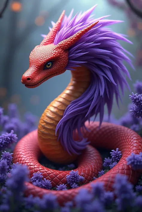 mukher cobra ruiva,with purple lavender clothes with purple flowers