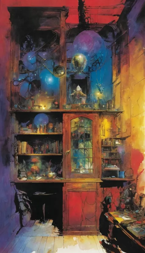 the magic house, art inspired by Bill Sienkiewicz and Dave Mckean.
