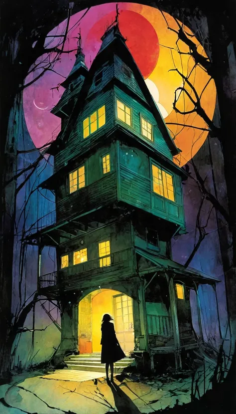 the magic house, art inspired by Bill Sienkiewicz and Dave Mckean.
