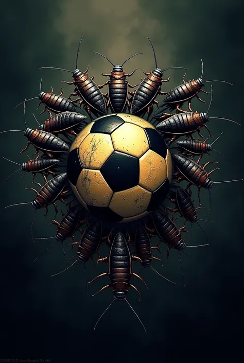 Football logo with cockroaches