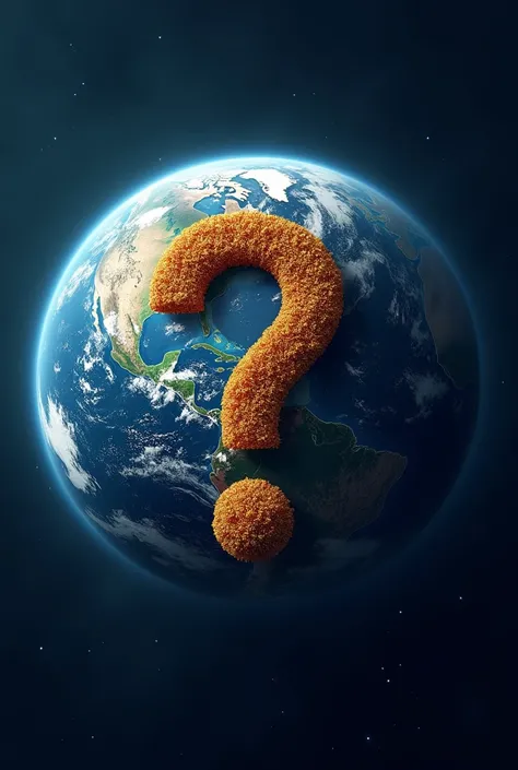 create an image of planet earth with question marks 