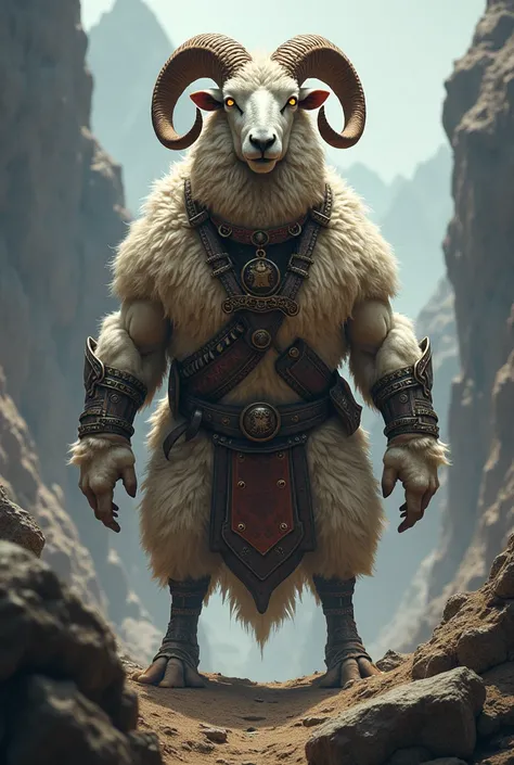 A strong and warrior sheep with the name of tribe team below