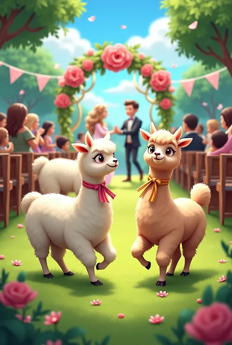 Alpacas dancing wedding dance