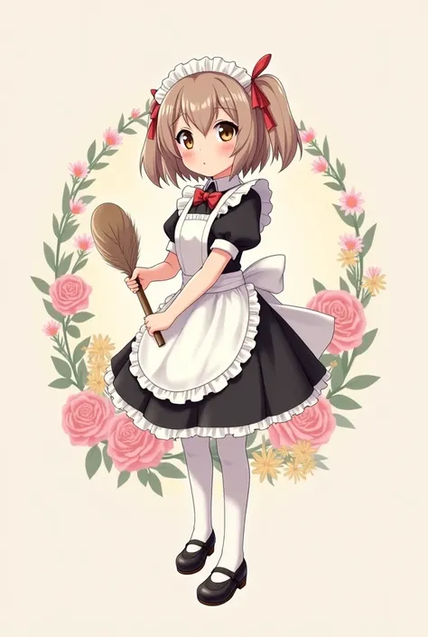 draw me cute anime girl in a maid outfit