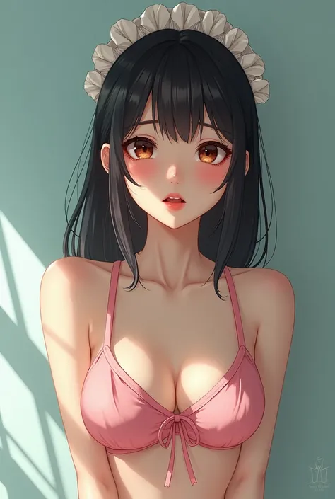 Young Girl、Black Hair、Swimwear、Small breasts、maid、low length