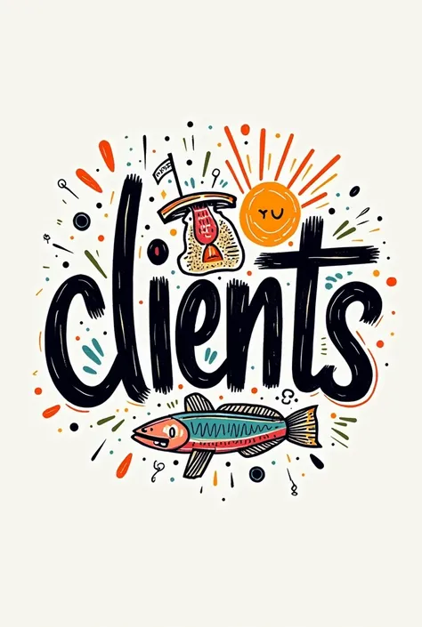 Logo that says clients with their drawing
