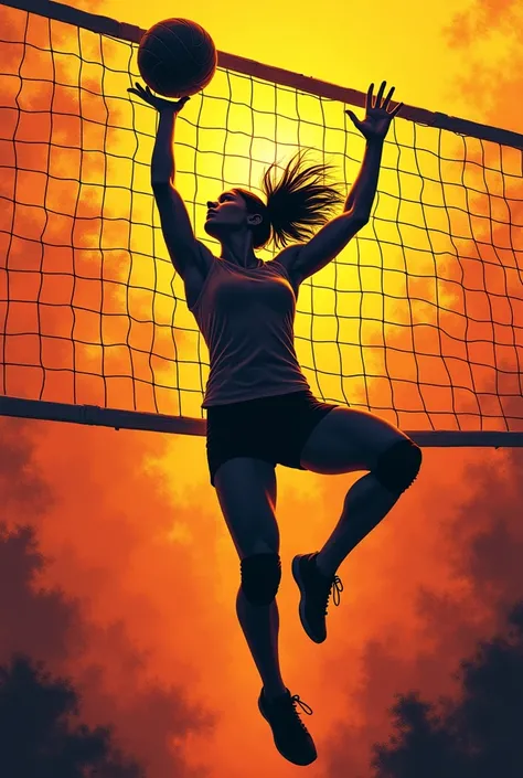 Volleyball player silhouette 
