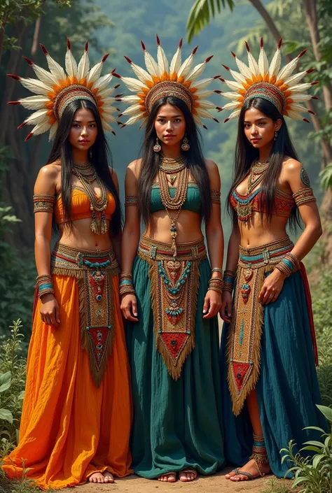  Women wear skirts made of plant fibers, adorned with decorative details, and they also wear necklaces, Bracelets and other meaningful ornaments. The capirans, ceremonial leaders, They wear a distinctive cap of fine feathers and other artistically woven cl...