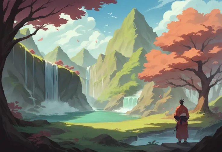 This puzzle combines the iconic image of a Sengoku-era samurai with a stunning waterfall landscape. The warrior stands in solemn contemplation amidst the serene nature, embodying both the tranquility and strength of the Sengoku period. The pure flow of the...