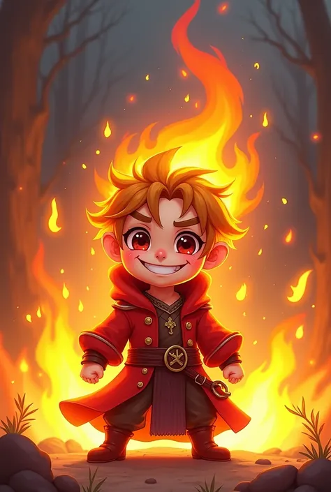 Chibi style fire mage