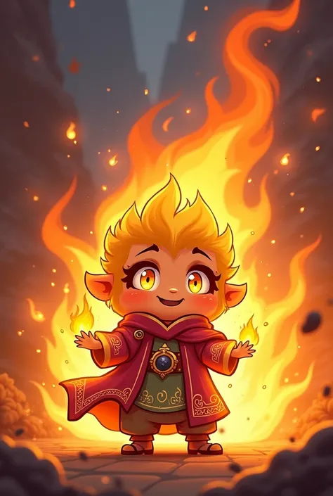 Chibi style fire mage