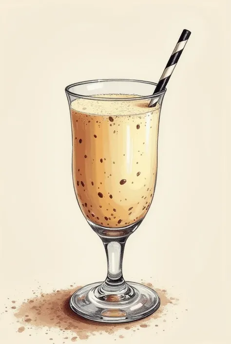 Drawing of a glass of milkshake with the capriciousness of the palate statement 