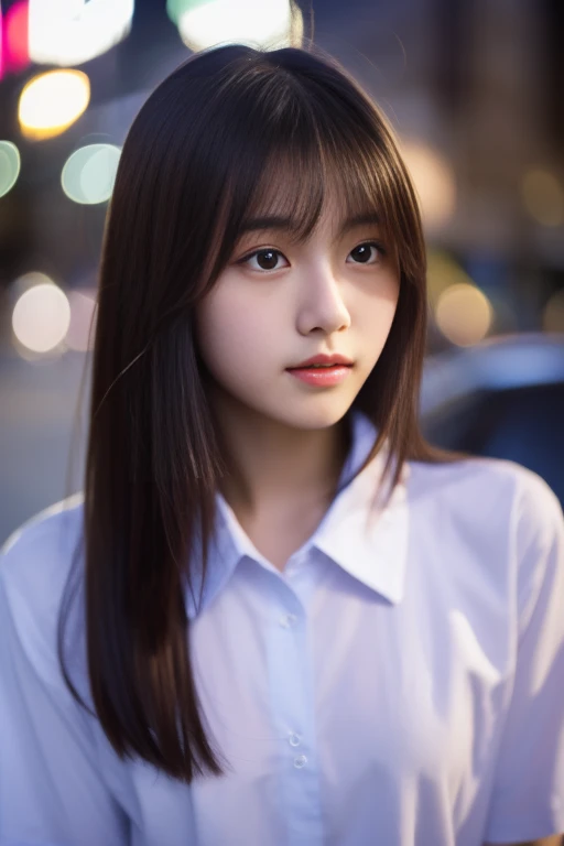 Very detailed　super high quality　super high quality　surreal　photograph　Japanese women　Fair skin　18 years old　((Half-open lips:1.3))　Beautiful and soft skin　((Beautifully styled straight short hair))  Beautiful and perfect body　(very cute:1.3)　Beautiful you...