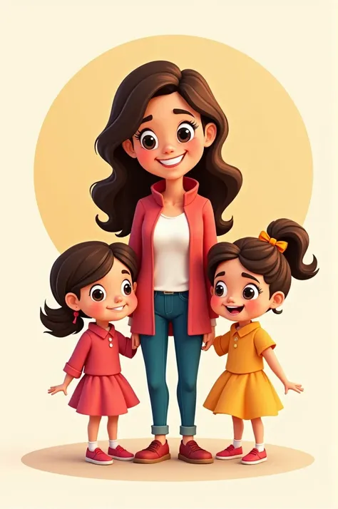 Fast food logo with a mother and her two daughters