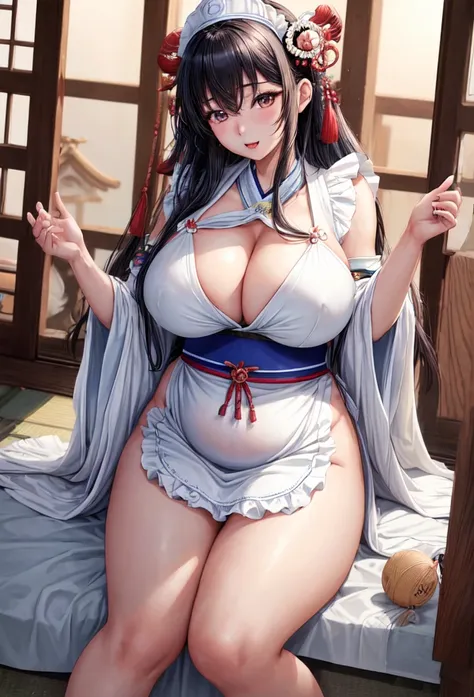 Big Tits,One older sister,Japanese,22 years old,A goddess of maternal love,Model body type,High resolution, accurate, Highest quality, Anatomically correct, accurate, High-resolution model, Ultra high definition, She is wearing a pure white apron with thin...