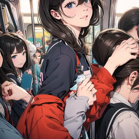 crowded train、Group in the Same Pose