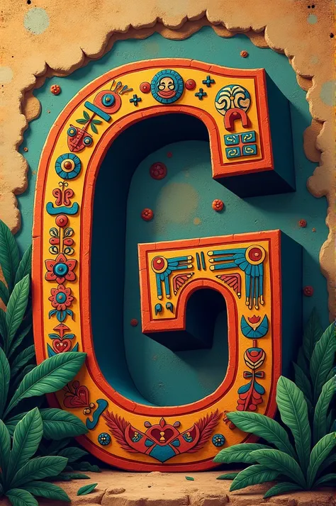 Create the letter G with pre-Hispanic Mexican identity
