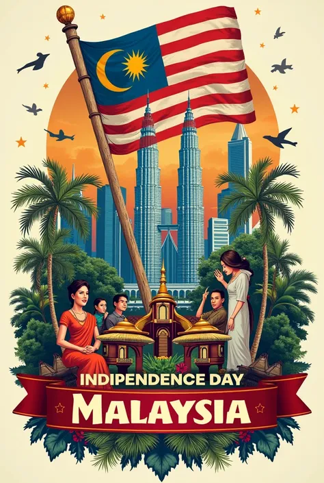 collage poster about malaysia independence day