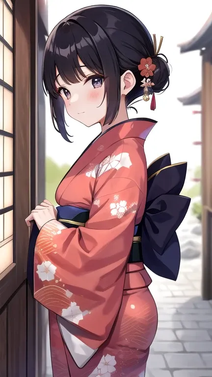 Japanese girl wearing a kimono