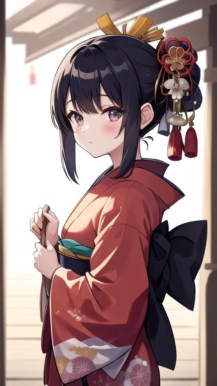 Japanese girl wearing a kimono