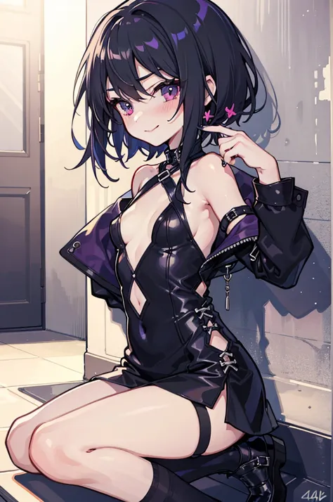 (ideal:1.1), (perfection:1.1), (flawless:1.1), (best quality:1.2), (highest quality:1.2), street, 1girl, solo, (loli:1.2), (child:1.1), (goth girl:1.1), fashionable goth clothes, sexy smirk, (blushing:1.1), (sexy thighs:0.9), small breasts, athletic body, ...