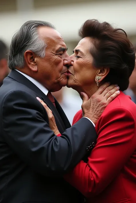 Bolsonaro kissing Lula